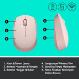 MOUSE LOGITECH WIRELESS M171 ROSE