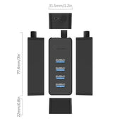 USB HUB 1-4 PORT ORICO W5P-U3-030-BK-EP-HW