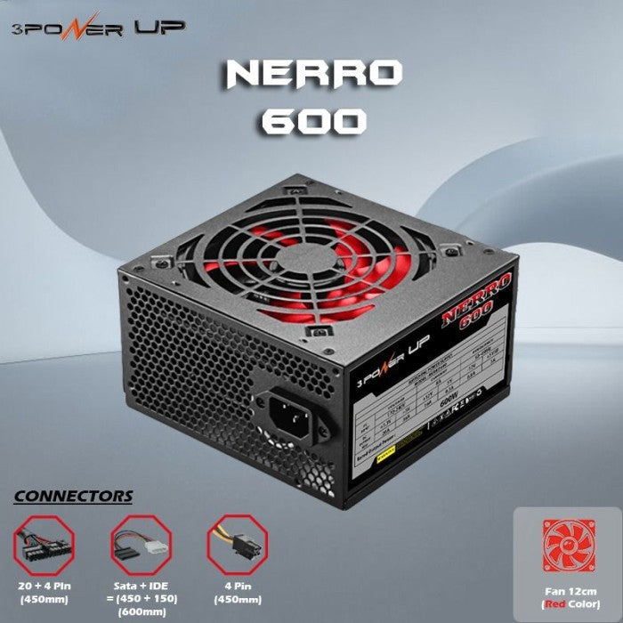 POWER SUPPLY POWER UP NERRO 600W 8 PIN - planetcomputeronline