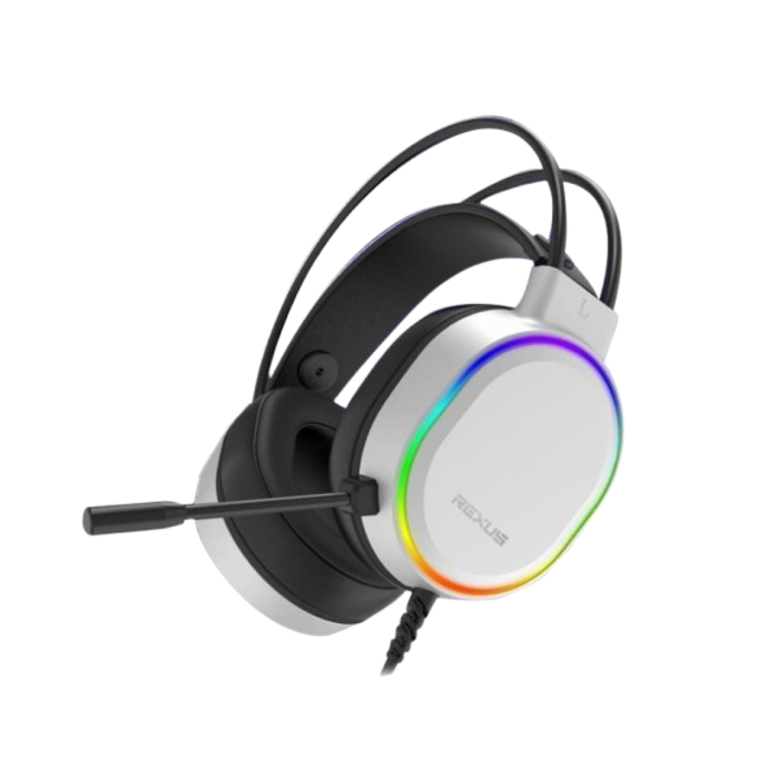 HEADSET GAMING REXUS RX-HX9 WHITE RGB USB - planetcomputeronline
