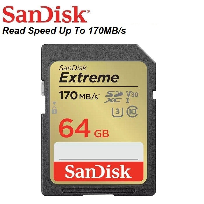 SDCARD SANDISK EXTREME 64GB SPEED 170MB SDSDXV2 - planetcomputeronline