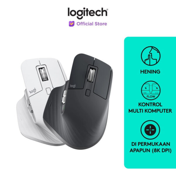 MOUSE LOGITECH WIRELESS MX MASTER 3S PALE GREY - planetcomputeronline