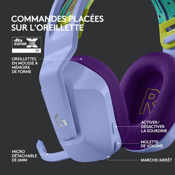 HEADSET LOGITECH GAMING WIRELESS G733 LILAC - planetcomputeronline