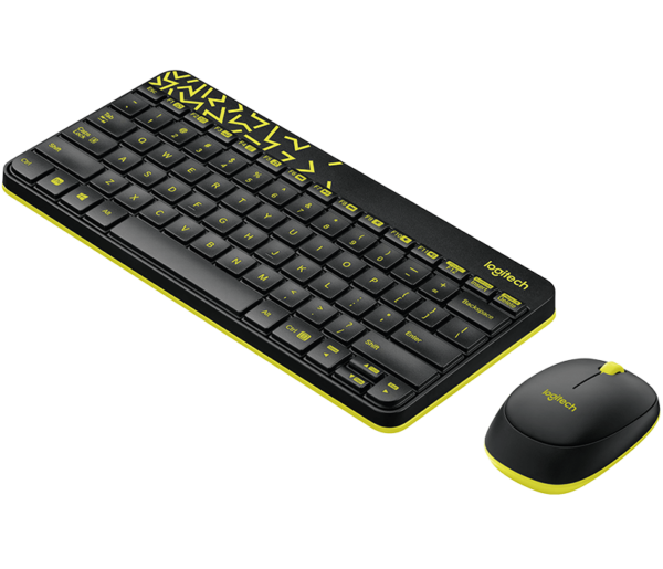 KEY+MOUSE LOGITECH WRLESS MK240 BLACK YELLOW - planetcomputeronline